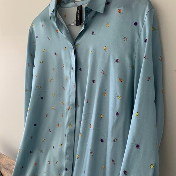 Elegant Marc Cain Luxury Silk Blouse-Ladybug Whimsy - Picture 3 of 8